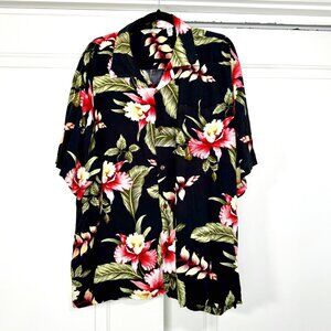 Hula Hula Hawaii Print Button Up Unisex Top 3XL
